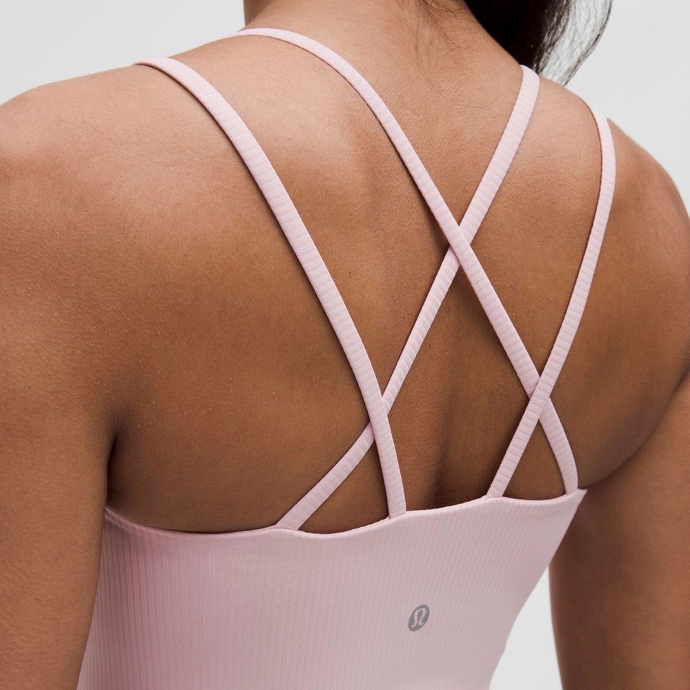 SOLD❌ Lululemon Like a Cloud Ribbed Longline Sports Bra Pink Haze Size 6 - Picture 3 of 10